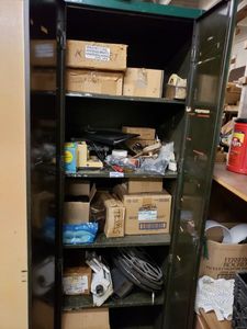 lot 1282 image: CONTENTS OF METAL CABINET AS SHOWN. CABINET NOT INCLUDED