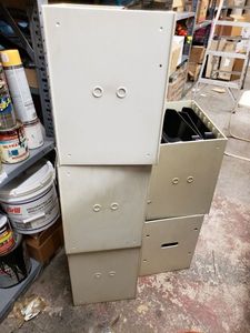 lot 1307 image: PLASTIC STORAGEORGANIZERS AS SHOWN.