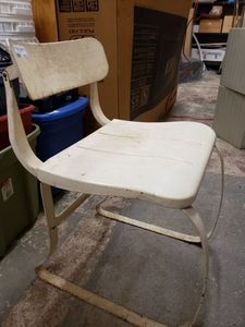 lot 1313 image: VINTAGE METAL CHAIR IN STYLE SHOWN.