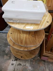 lot 1359 image: 2 CABLE REELSSTOOLS PLUS MORE AS SHOWN.