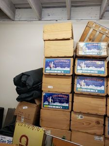 lot 1360 image: LOT OF 11 WOOD CRATES AS SHOWN.