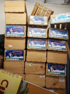 lot 1361 image: LOT OF 8 WOOD CRATES AS SHOWN.