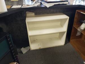 lot 1457 image: 3-TIER WHITE BOOKCASESHELF IN STYLE SHOWN.