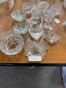 lot 1394 image: LOT OF CRYSTAL CANDLEVOTIVE HOLDERS AS SHOWN.