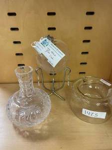 lot 1423 image: CRYSTAL DECANTER AND MORE AS SHOWN.