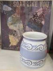 lot 1492 image: WALL ART AND VASEPLANTER AS SHOWN