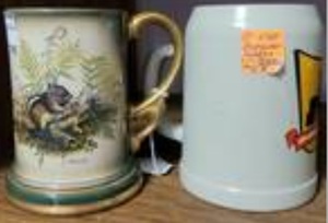 lot 1515 image: VINTAGE CERAMIC BEER MUGS AS SHOWN.