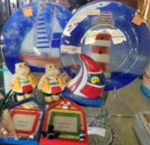 lot 1531 image: NAUTICAL THEME PLATES AND MORE AS SHOWN.