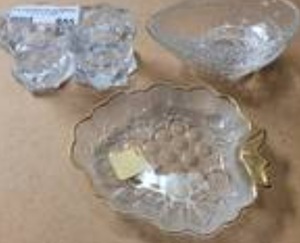 lot 1533 image: CRYSTAL CANDLE HOLDERS AND MORE AS SHOWN.