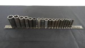 lot 5 image: Snap-On Tools Deep Socket Set - 14 Drive (316, 732, 14, 932, 516, 1132, 38, 716, 12, 916) - 38 drive (38, 716, 12, 916, 58, 1116, 34)