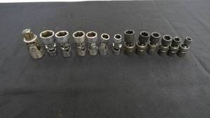 lot 8 image: S-K Swivel Socket Set - 14  Drive (7mm, 8mm, 10mm, 11mm, 12mm, 13mm) - 38 drive (38, 716, 916, 58, 1116, 34)