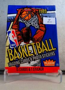 lot 2 image: 1989-90 Fleer Basketball Unopened Wax Pack- Find a Michael Jordan (comps $13-15pk)