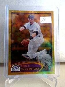 lot 11 image: 2012 Topps Gold Sparkle Troy Tulowitzki Colorado Rockies #140