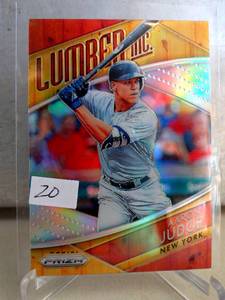 lot 20 image: 2019 Panini Prizm Refractor Aaron Judge New York Yankees Lumber Inc Card #L16