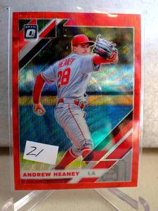 lot 21 image: 2019 Panini Donruss Optic Red Wave Prizm Andrew Heaney #160