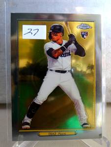 lot 27 image: 2020 Topps Chrome Turkey Red #TRc-48 ISAN DIAZ RC - Miami Marlins