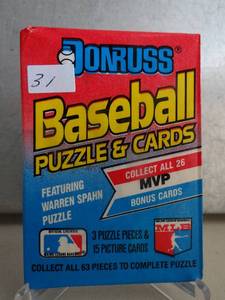 lot 31 image: 1989 Donruss Baseball Cards Featuring Warren Spahn Unopened WAX Pack