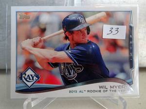 lot 33 image: Will Myers 2014 Topps No-333 2013 AL. Rookie Of The Year Card
