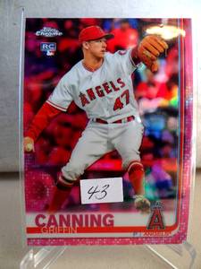 lot 43 image: 2019 Topps Chrome Griffin Canning #31 PINK  Rookie Card-Angels