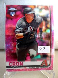 lot 47 image: 2019 Topps Chrome Update Pink Refractors #43 Kevin Cron Rookie AZ Diamondbacks