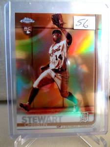 lot 56 image: 2019 Topps Chrome Christin Stewart RC Sepia Refractor TIGERS