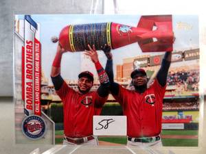lot 58 image: Nelson Cruz  Miguel Sano 2020 TOPPS SERIES 2 BOMBA BROTHERS LOT #412 TWINS