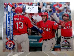 lot 59 image: Threes Company 2020 Topps Series 2 Insert Checklist Card #365 Texas Rangers