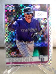 lot 60 image: 2019 Topps Chrome X-Fractor Refractor #113 Ian Desmond Colorado Rockies