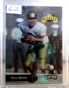 lot 62 image: 1993 PLAYOFF RICK MIRER ROOKIE CARD #308 (Near Mint)