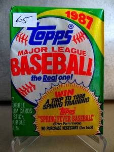 lot 65 image: 1987 Topps  Wax Pack. BARRY BONDS or BO JACKSON RC