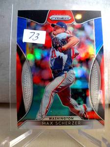lot 73 image: Max Scherzer Rare Red White And Blue Prizm Parallel #191