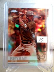 lot 75 image: KRIS BRYANT 2019 Topps Chrome Sepia Refractor #25