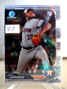 lot 83 image: ROOKIE - 2019 Bowman Chrome JOSH JAMES Rookie Card RC Houston ASTROS #43
