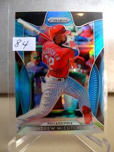 lot 84 image: ANDREW MCCUTCHEN 2019 PANINI PRIZM BLUE PRIZM - PHILLIES