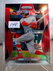 lot 148 image: 2019 RED PRIZM #180 MOOKIE BETTS RED SOX NM-MT A BEAUTY