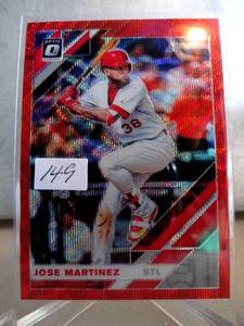 lot 149 image: 2019 Panini Donruss Optic Red Wave Prizm Jose Martinez #144 $$$