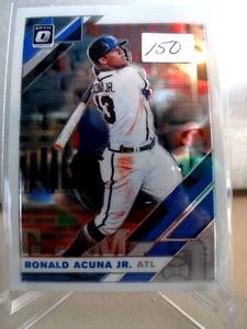 lot 150 image: Ronald Acuna Jr. Panini Optic Prizm #177 2019