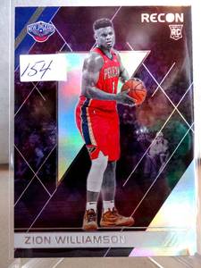 lot 154 image: HOT ROOKIE - Zion Williamson Rookie Card 2019-20 Panini Chronicles Recon RC #292 Pelicans 