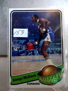 lot 159 image: VINTAGE GEORGE MCGINNIS 1979-80 Topps Basketball #125 76ers Pacers Nuggets