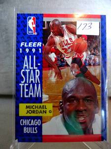 lot 173 image: 1991 Fleer Michael Jordan All-Star #211 Basketball Card HOF Chicago Bulls