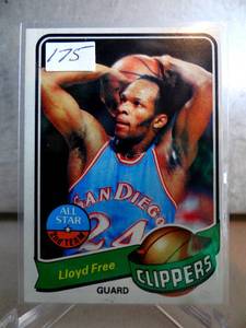 lot 175 image: VINTAGE Lloyd World B Free Autographed 1979 Topps Card San Diego Clippers