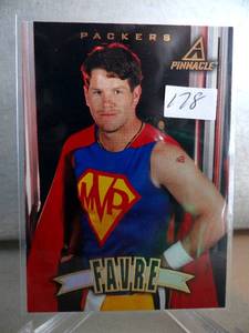 lot 178 image: 1997 Pinnacle Brett Favre SUPERMAN MVP card #1