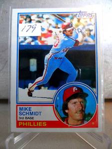 lot 179 image: 1983 TOPPS # 300 MIKE SCHMIDT EXCELLENT CARD NMMT
