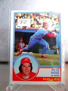 lot 180 image: 1983 Topps Pete Rose Philadelphia Phillies #100 Baseball Card