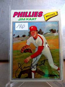 lot 190 image: VINATGE 1977 TOPPS JIM KAAT PHILLIES #638 HALL OF FAME