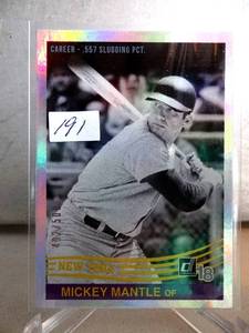 lot 191 image: LIMITED TO 500 - 2018 Donruss Mickey Mantle 1984 Retro Card New York Yankees 492500