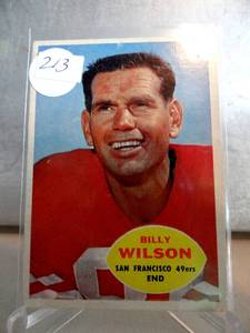 lot 213 image: VINTAGE Billy Wilson San Francisco 49ers 1960 Topps Football Card 117 Single Original FB