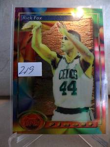 lot 219 image: RICK FOX 1993-94 TOPPS FINEST BASKETBALL CARD # 182