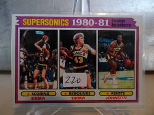 lot 220 image: 198182 Topps Supersonics Team Leaders & Individual statistics #64
