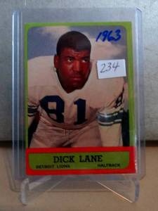 lot 234 image: VINTAGE 1963 TOPPS FOOTBALL #32 DICK NIGHT TRAIN LANE HOF DETROIT LIONS VGEX